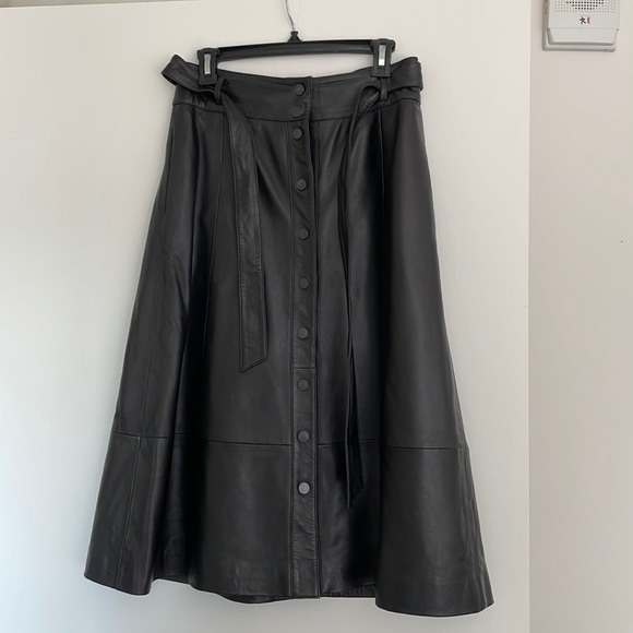 Halogen Dresses & Skirts - NWOT real leather midi skirt